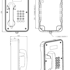 Drawing Telefono Industrial JR105-FK