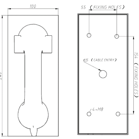 Drawing JR202-CB Montaje pared