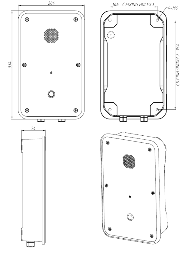 Drawing Telefono Industrial JR104-SC