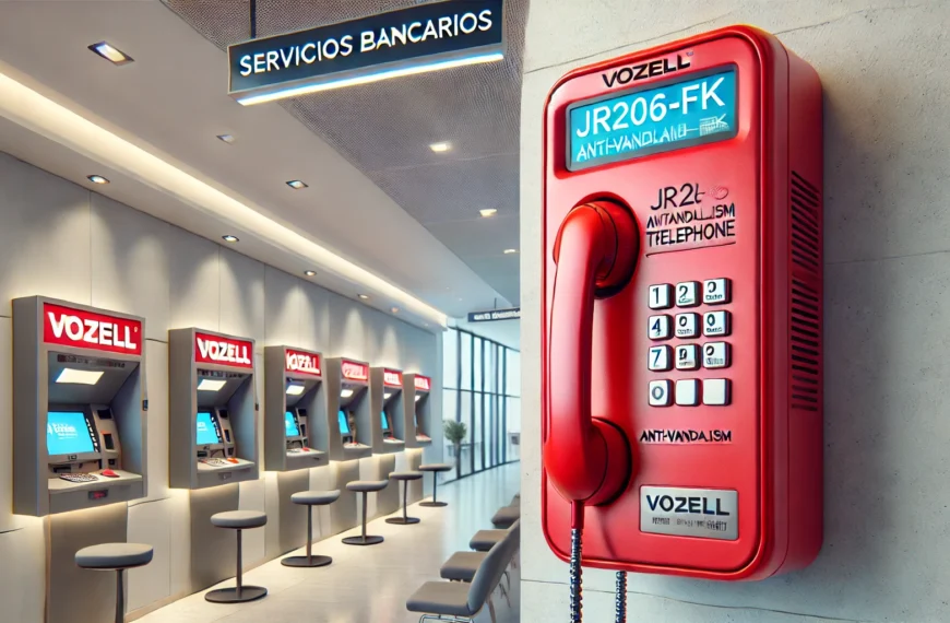 El Vozell® JR206-FK RED SIP es un teléfono antivandálico de alta resistencia, diseñado para aplicaciones en entornos críticos donde la robustez y durabilidad son esenciales. Este equipo ofrece una solución confiable para comunicación en lugares como bancos, hospitales, prisiones, estaciones de metro y áreas de estacionamiento, proporcionando conectividad segura incluso en condiciones ambientales adversas.